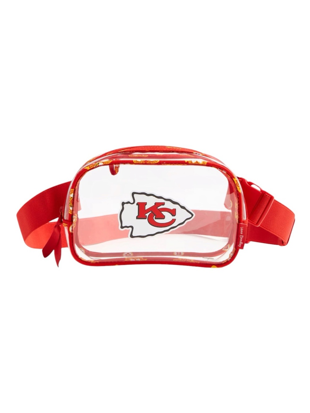 NWT Vera Bradley KC Chiefs Clear Small Belt Bag with Red Floral Stadium Approved